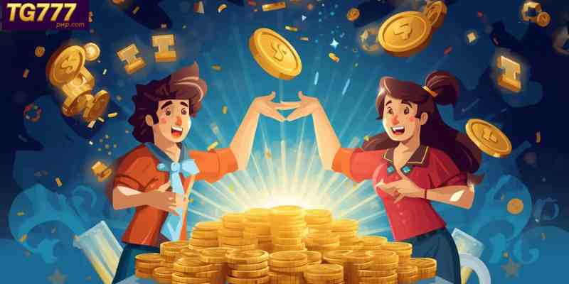 casino referral bonus concept showing players inviting friends and earning rewards